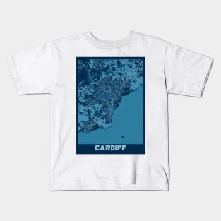 Cardiff - United Kingdom Peace City Map Kids T-Shirt